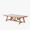 Waxed pine 'Trellis' rectangular coffee table by four hands furniture on a white background