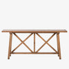 Waxed pine 'Trellis' console table by four hands furniture on a white background