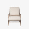 wood accent chair with off-white fabric seat with Wood Frame Accent Chair on a white background