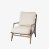 wood accent chair with off-white fabric seat with Wood Frame Accent Chair on a white background