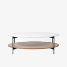 Crudités and Cocktails Oval Coffee Table in Light Wood - Addison West 