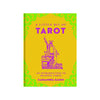 Yellow and green with purple letters front cover of book titled 'A little bit of tarot'