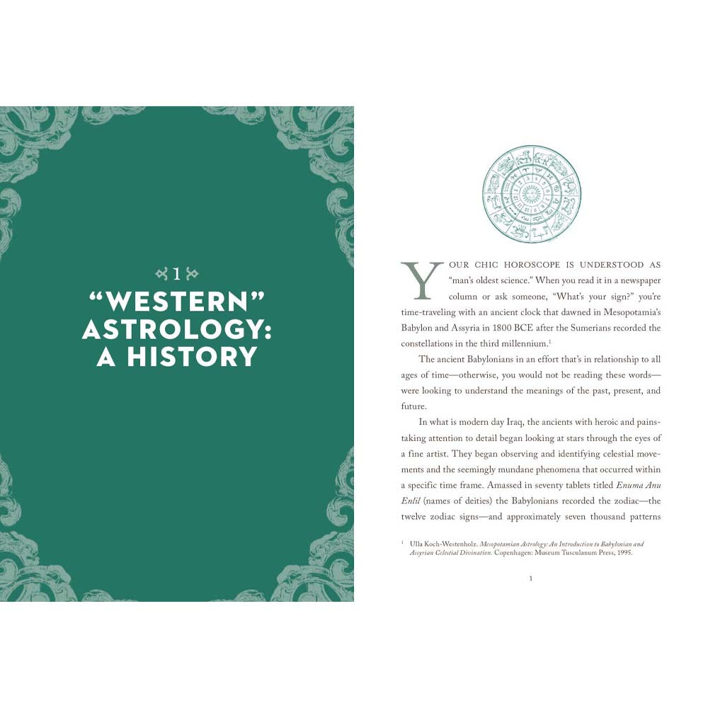 Inside pages of book titled 'a little bit of astrology'