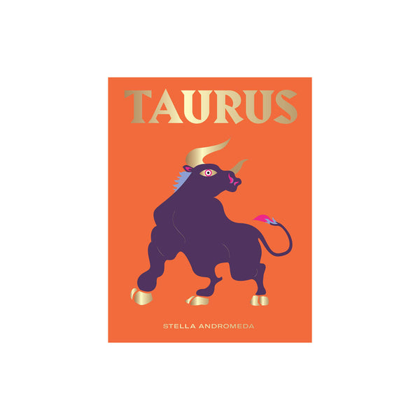 Orange front cover of small taurus astrology book 