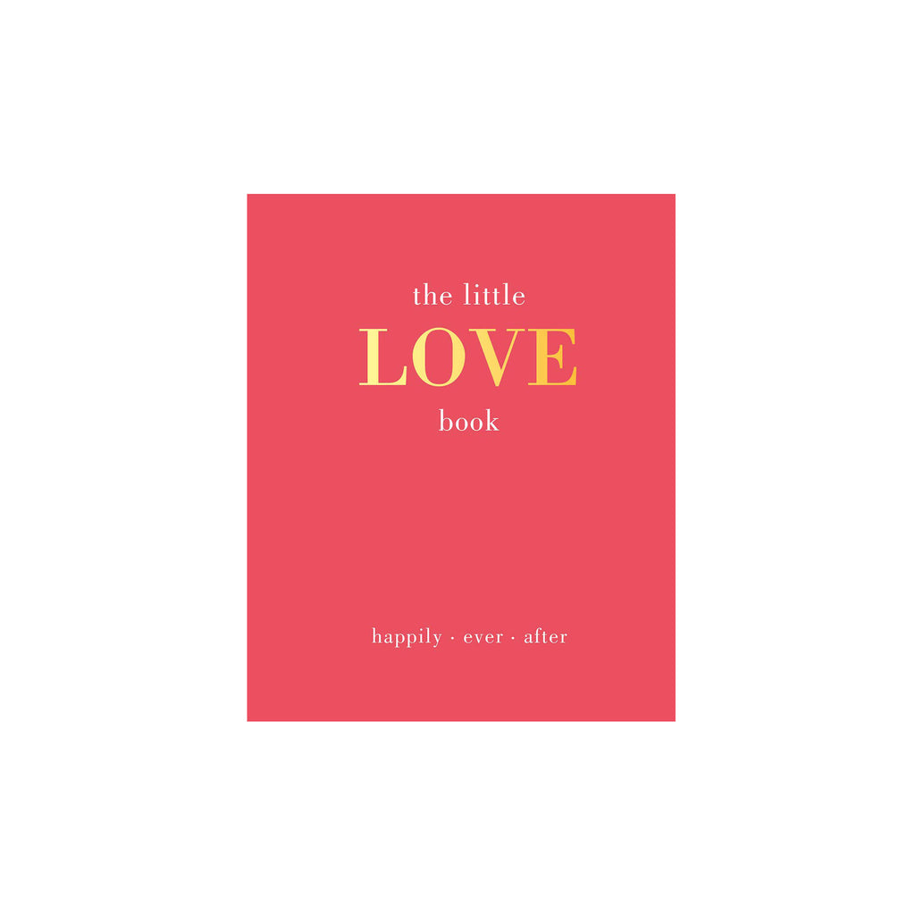 Red front cover of book titled 'the little love book' on a white background