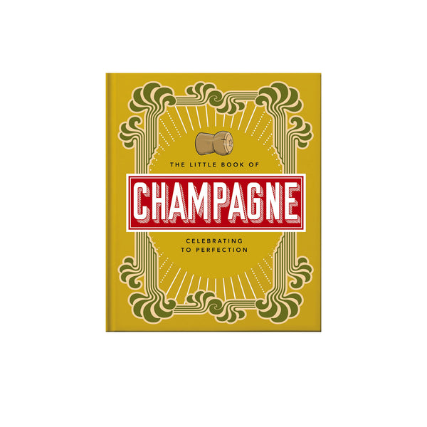 Gold front cover of 'the little book of champagne' on a white backgroudn