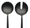 Black Stainless Steel Salad Servers closeup on a white background
