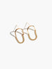 Able jewelry brand arc chain gold earrings on a white background