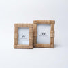 Seagrass and twine picture frame on a white background
