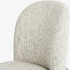 Four Hands Brand Astrud dining chair with pewter fabric seat and back and iron legs on a white background