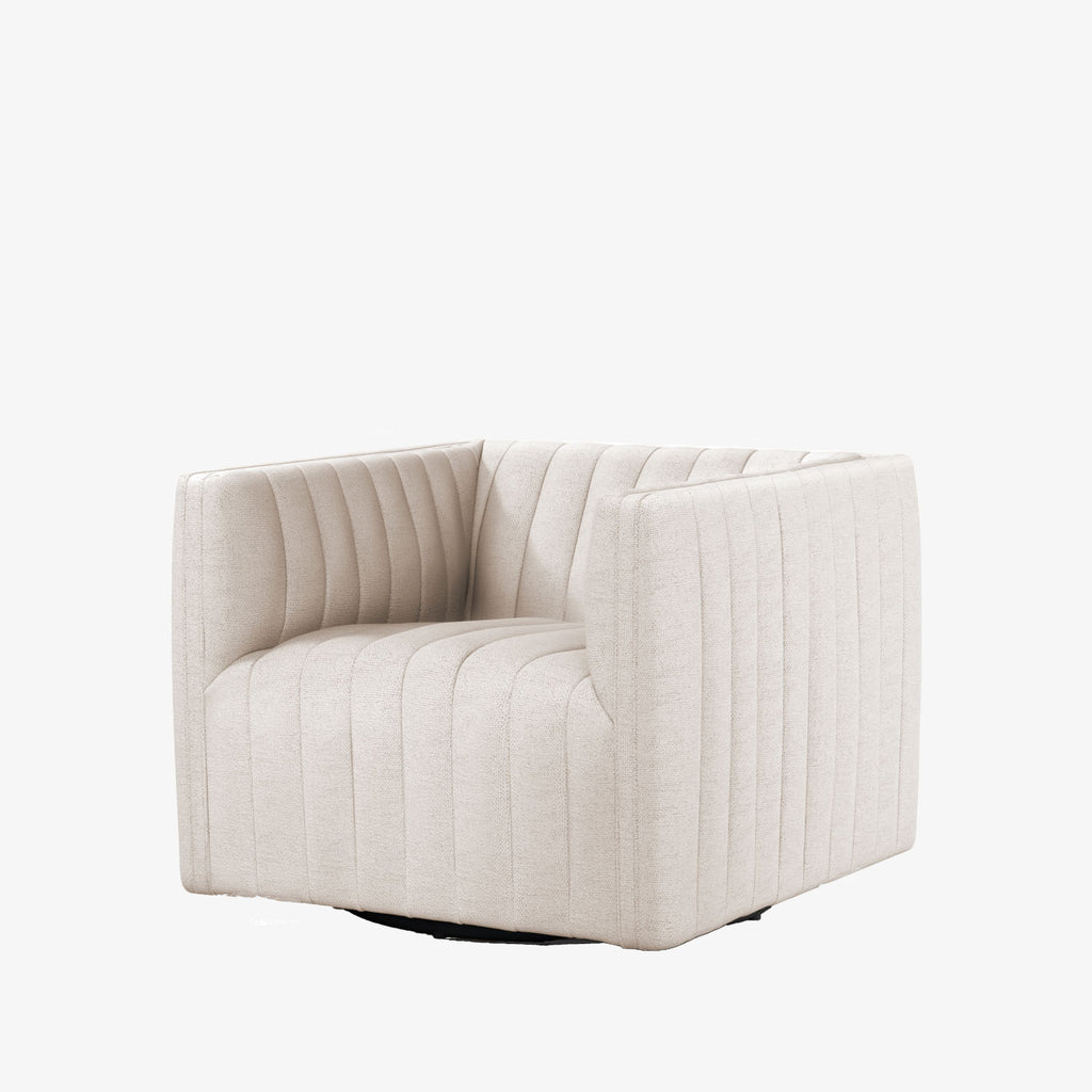 Four Hands Augustine Swivel Chair in Dover Crescent Addison West