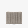 Rear view of Four hands brand Augustine swivel chair in orly natural high performance grey fabric on a white background 