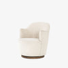 Aurora swivel chair in Knoll natural creme color by Four Hands Furniture brand with wood base on a white background