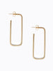 Able brand Bali rectangular hoops in 14 carat gold fill on a white background