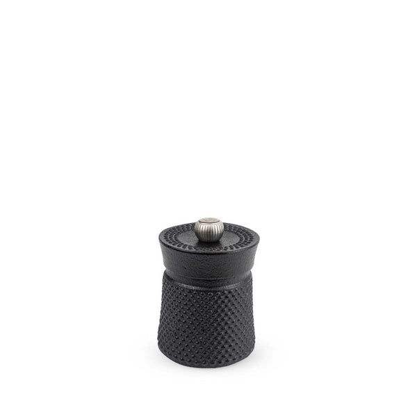 Peugeot Bali Fonte black cast iron pepper mill on a white background
