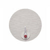 Chilewich Bamboo Signature round placemat in coconut on a white background with a small plate and white spoon