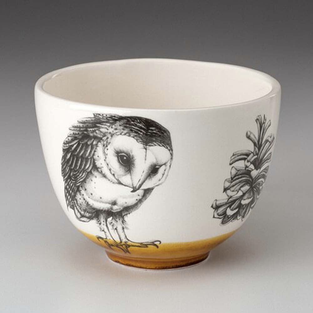 Laura Zindel small barn owl bowl with amber accent