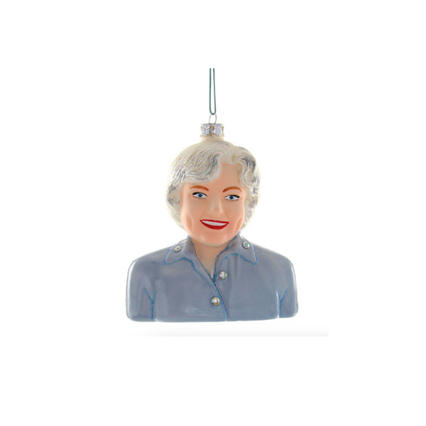 Betty White Christmas ornament by Cody Foster on a white background