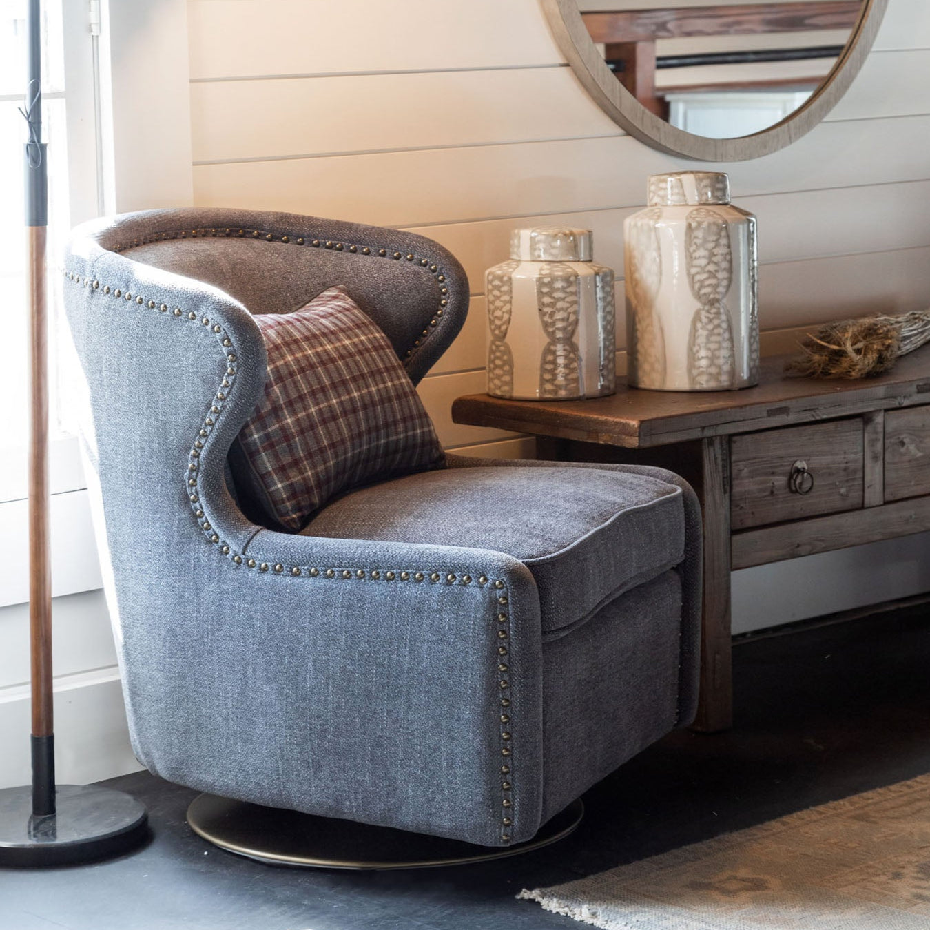 Brinley Swivel Chair in a living room at Addison West