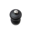 Close up of top of Peugeot Paris bistro graphite pepper mill on a white background