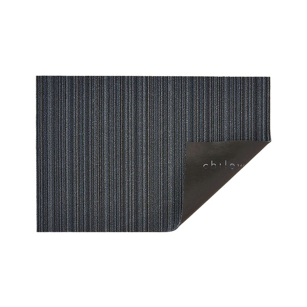 Chilewich Blue Skinny Stripe Shag Mat on a white background