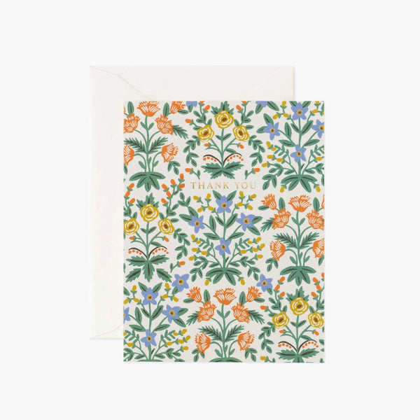 Rifle Paper Lottie Thank You Card on a white background