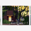 Inside pages of Taschen Cabins book on a white background