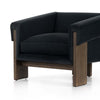 Four Hands Furniture Cairo chair in modern velvet smoke with three dark wood legs