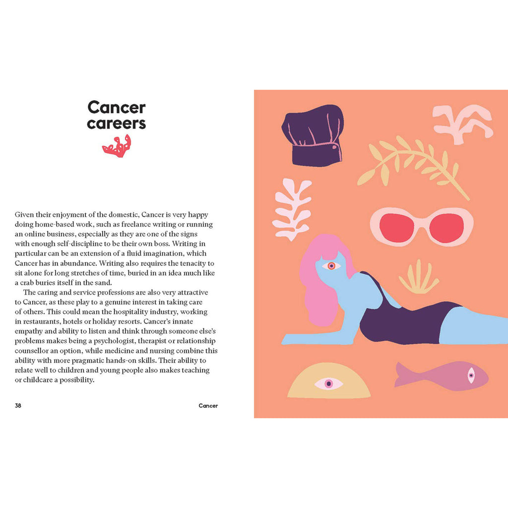 Inside pages of book titled 'cancer' by Stella Andromeda