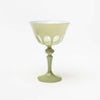 Sir Madam Rialto glass coupes in sage green on a white background