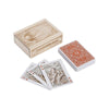 Great outdoors playing cards in wood box with sliding top on a white background