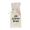 White cotton wine bag that says 'On cloud wine'