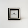 Black and white square picture frame on a white background