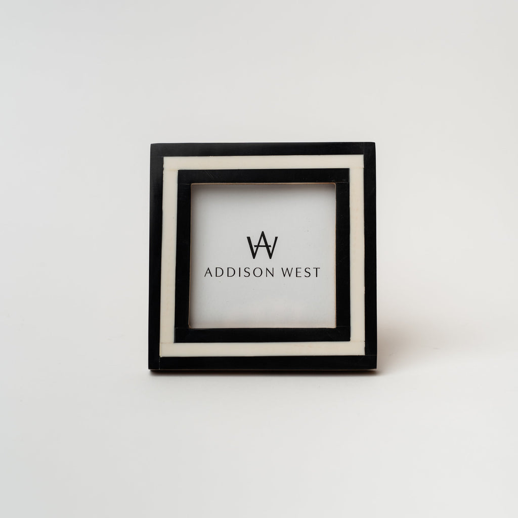 Black and white square picture frame on a white background