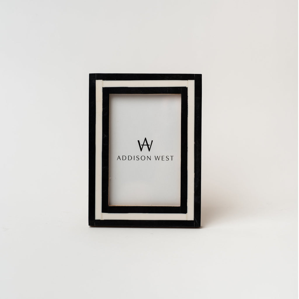 Black and white picture frame on a white background