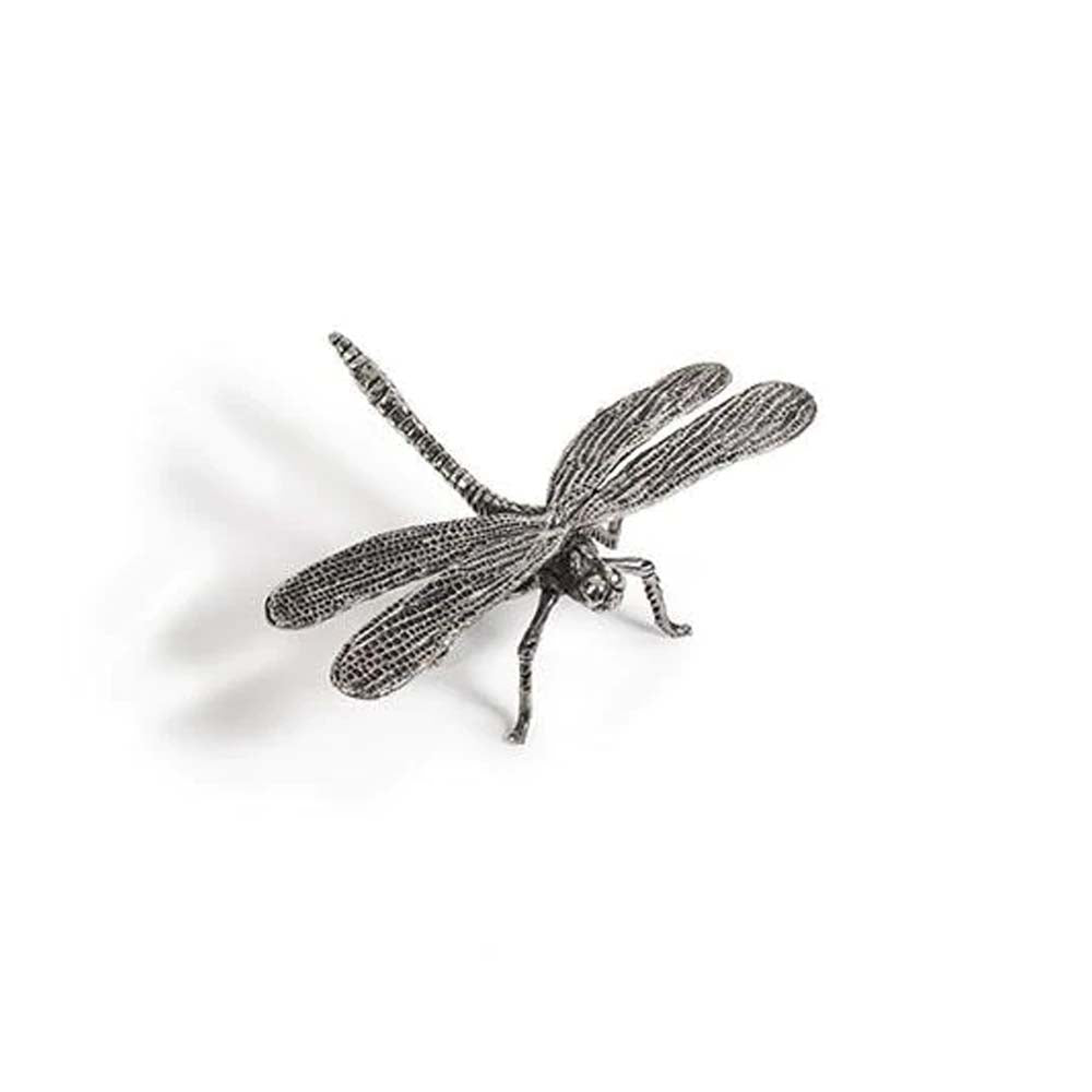 Antique pewter dragon fly by Zodax on a white background
