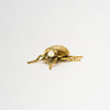 Gold finish decorative ladybug on a white background