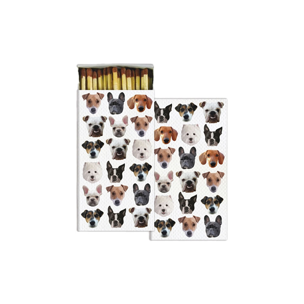 Match box with various dogs all over the front 