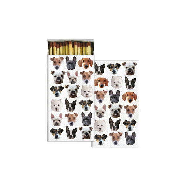 Match box with various dogs all over the front 