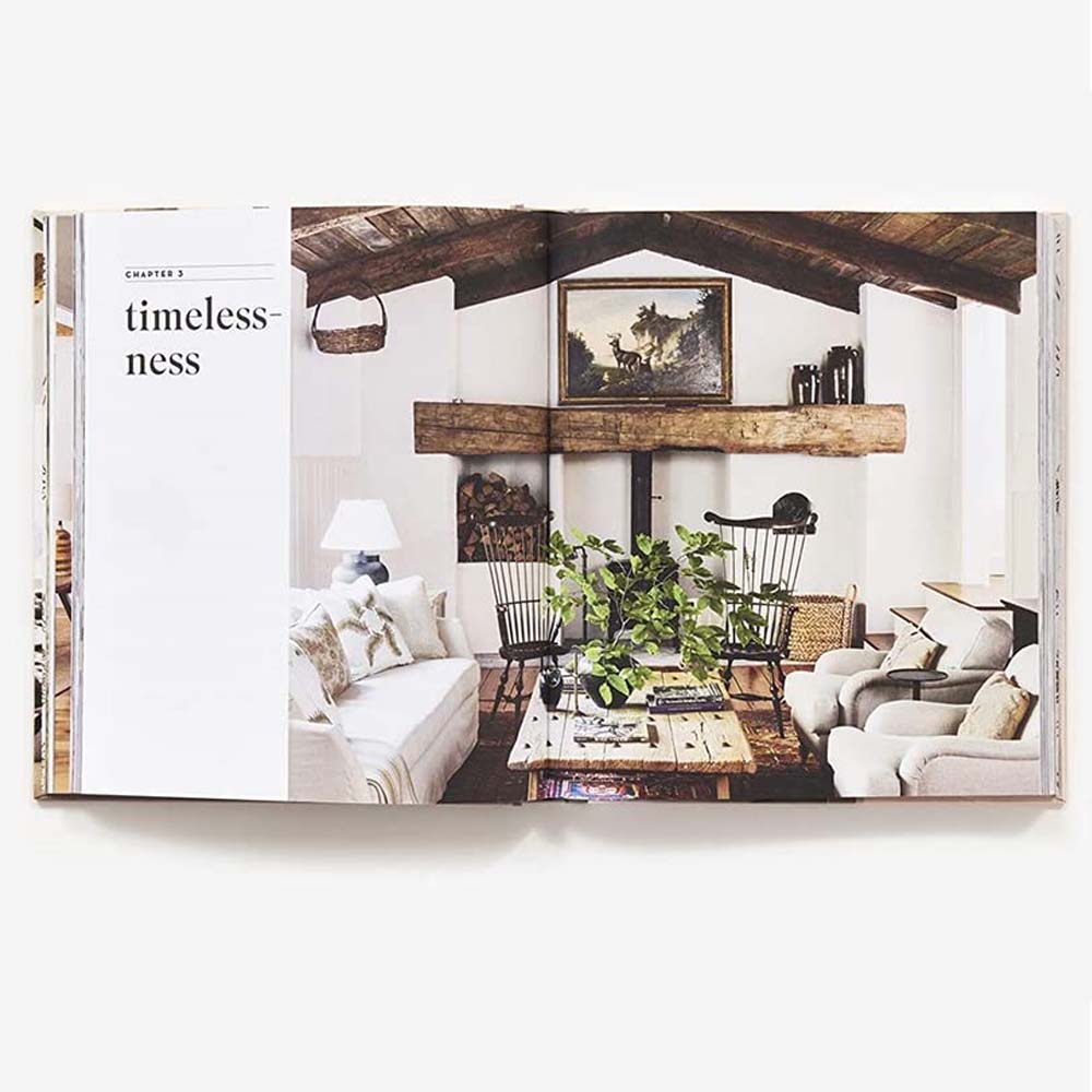 Inside pages of book 'Down to Earth' by Lauren Liess featuring farmhouse rustic antiques