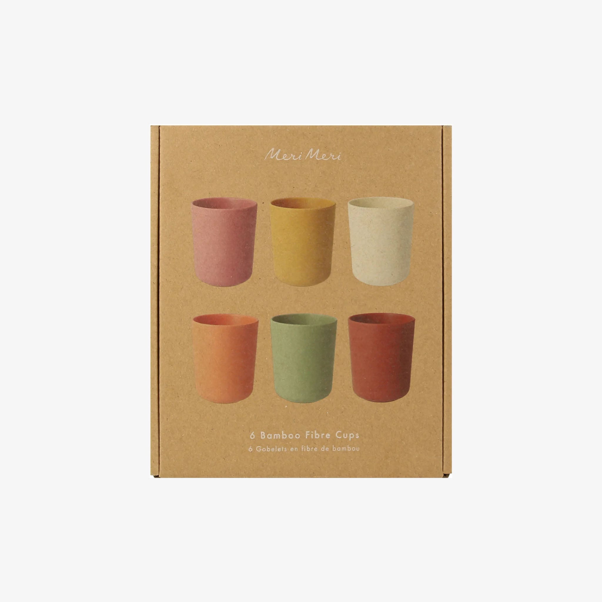 Meri Meri Earthy Reusable Bamboo Cups on a white background