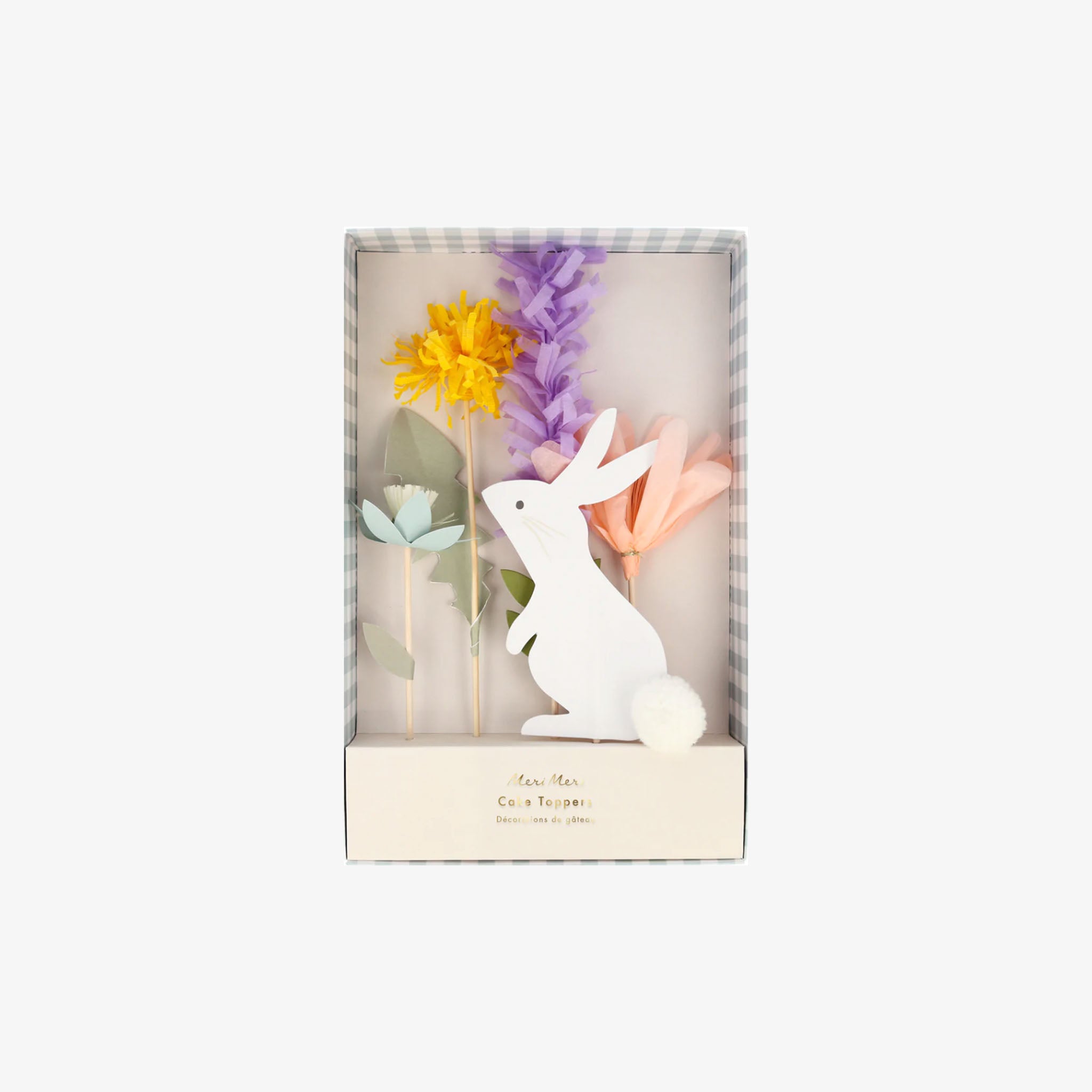 Meri Meri easter cake topper box on a white background