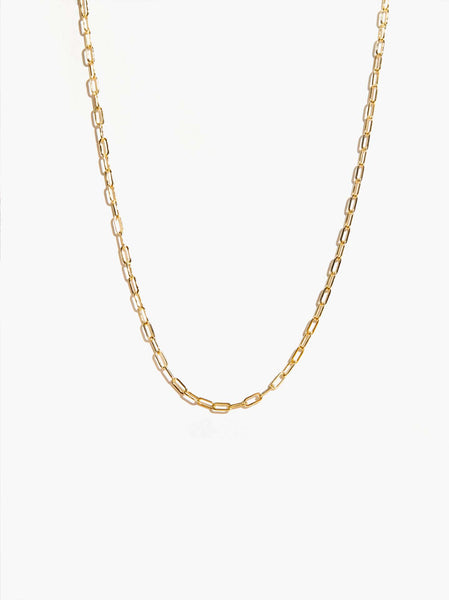 ABLE 14k gold filled Open links necklace on a white background