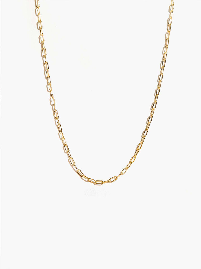 ABLE 14k gold filled Open links necklace on a white background