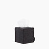 Graf Lantz felt tissue box cover in dark grey charcoal on a white background