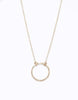 14k gold fill round necklace on a white background