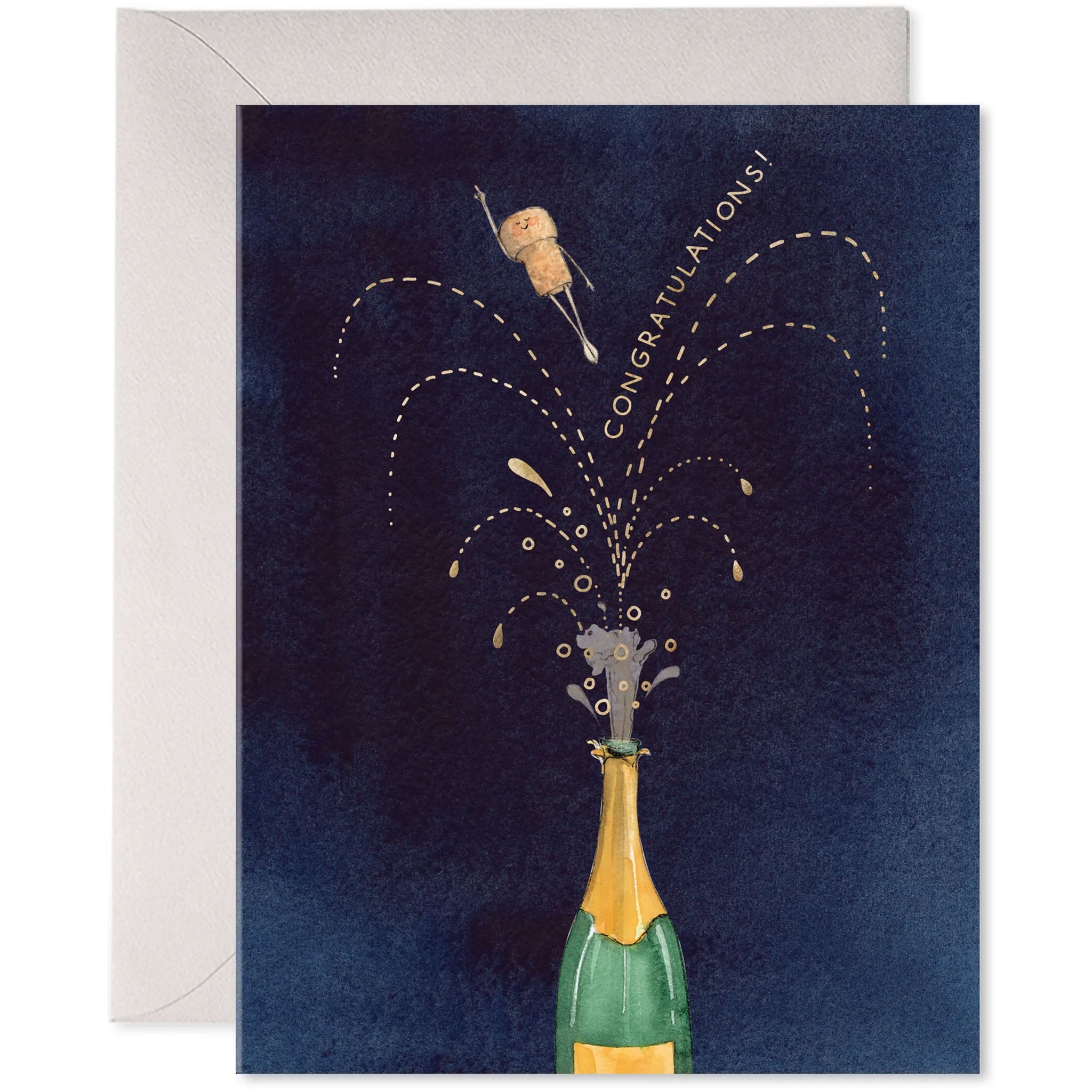 E. Frances brand Flying Cork Greeting Card with congratulations  - Addison West 