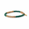Ink and Alloy brand 'Grace' stretch bracelet in green and gold