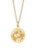 Scream Pretty brand gold Cancer zodiac star sign necklace on a white background