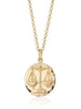 Scream Pretty brand gold Libra zodiac star sign necklace on a white background